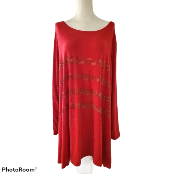 Diane Gilman 2 Red Patriotic Sequined Stripe Dress - Picture 1 of 7